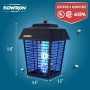 Flowtron Electric Bug Zapper Outdoor Insect Killer Lantern, 1/2 Acre Coverage, 15W UV Light, Black