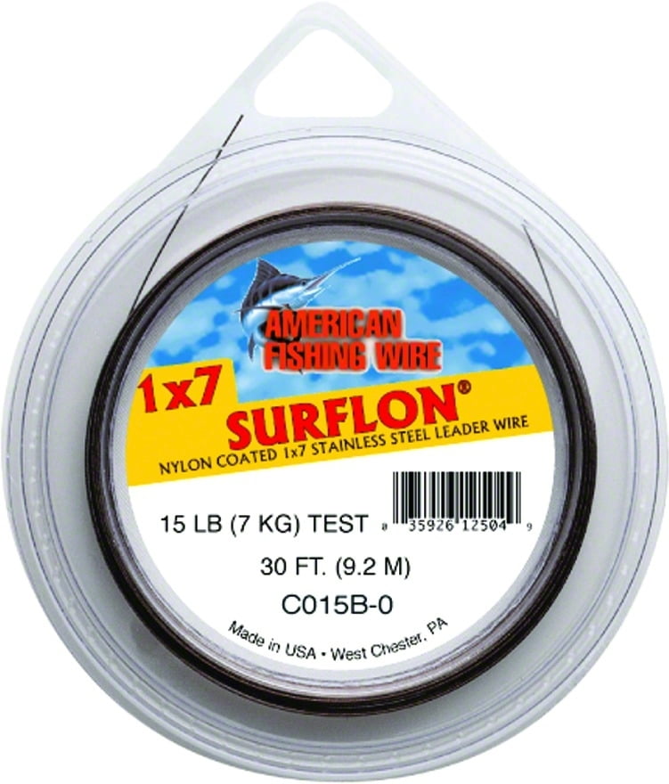AFW D0150 Surflon Nylon Coated 1x7 Stainless Leader Wire 15 lb 7