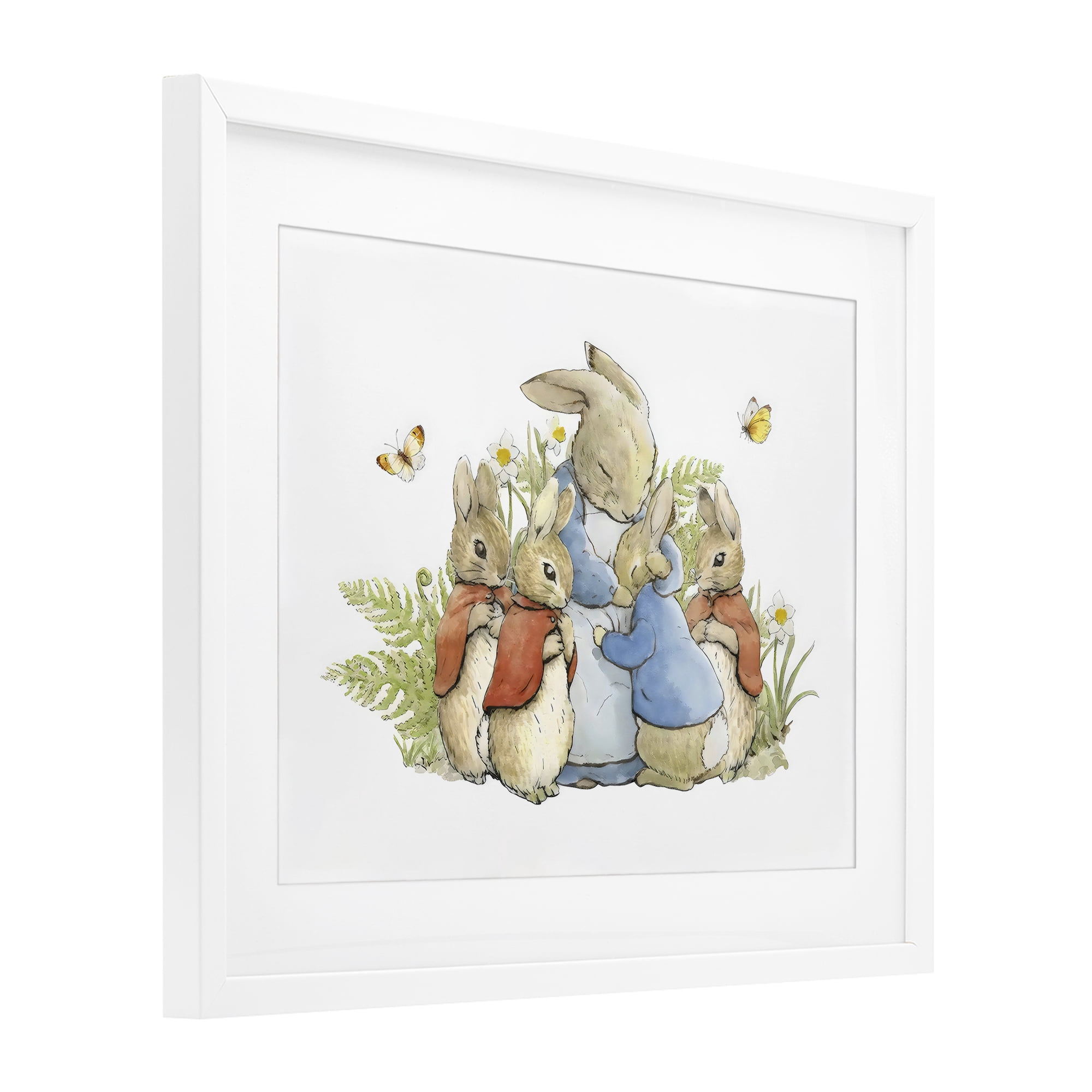 Stupell Industries Hugging Mother Rabbit White Framed Print Under Glass, design by Arlington Prints