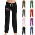 thumbnail image 6 of qucoqpe Women's Bow Print Pajama Pants Cute Sleepwear with Drawstring Elastic Waist Soft Cozy Lounge Bottoms, 6 of 6