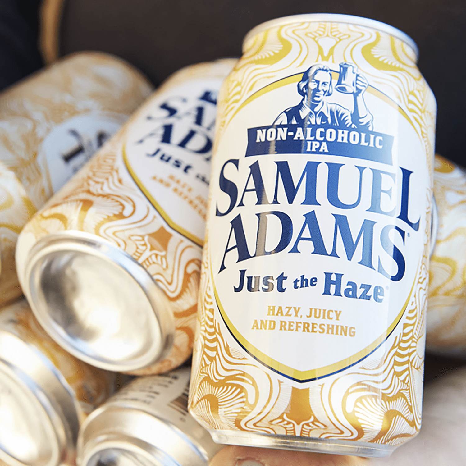 Samuel Adams Just the Haze Non-Alcoholic Hazy IPA Brew - Dealcoholized Sam Adams Craft Beer - 12oz Cans - Sabro, Citra, Mosaic, Cascade Hops