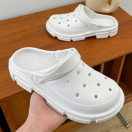 

2024 Unisex Men s and Women s Crocband Clog Stucco/Melon Platform Sandals Comfort Garden Shoes