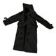 thumbnail image 4 of 1/12 de ropa para muñecas a escala: gabardina cruzada, atuendo realista para acción. Negro, 4 of 7