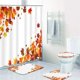 thumbnail image 3 of Juego de baño con hojas de otoño, cortina de ducha y accesorios de alfombras, juego de cortina de ducha de arce volador naranja, cortina de ducha de otoño para baño, decoración de baño de otoño, 4, 3 of 7