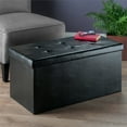 thumbnail image 5 of Winsome Wood Ashford Rectangular Storage Ottoman, Black Faux Leather, 5 of 6