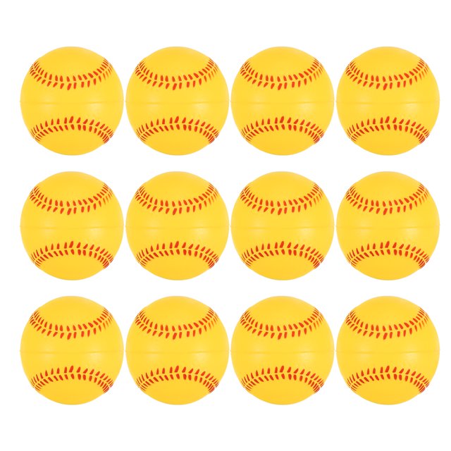 9 Inch Baseball Soft Foam Baseballs Bulk Training Baseball Unmarked Baseballs for Youth, Yellow 12 Pack