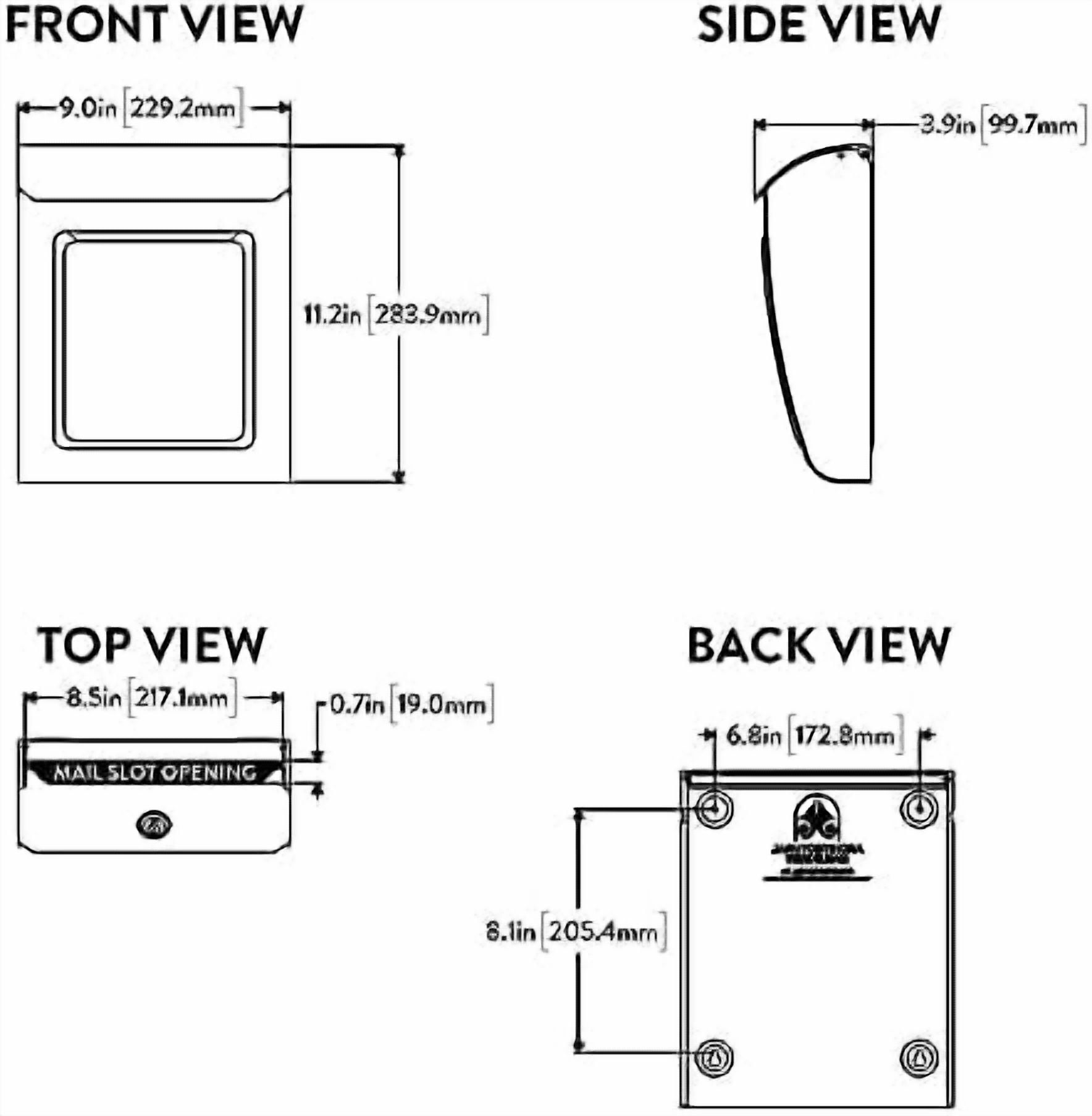 Aspen™ Locking, Vertical Wall-Mounted Mailbox for Outside, Modern Metal Galvanized Steel Small Mail Box with Lock and Key Drop Box, Graphite
