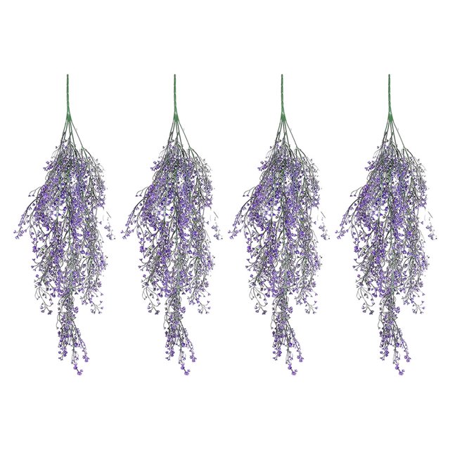 Bewildely 4 piezas añaden un toque con elegante guirnalda de eucalipto para interiores o exteriores con plantas artificiales Decoración Púrpura