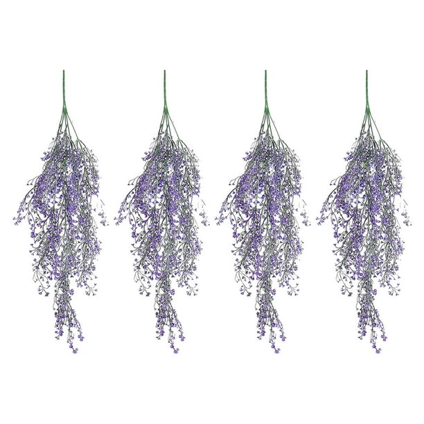 Plantas artificiales Bewildely guirnalda de eucalipto decoración 4 piezas púrpura