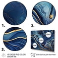 thumbnail image 4 of Designart "Abstract Illusion Blue and Gold Marble III" Oversized Abstract Framed Wall Art - Modern Blue Abstract Marble Entryway Framed Wall Art, 4 of 7