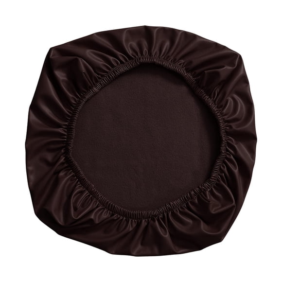 Waterproof Office Desk Chair Seat Cover, PU Leather Chair Covers, Stretchable Rotating Computer Chair Slipcovers Protector Coffee (Only Cover)