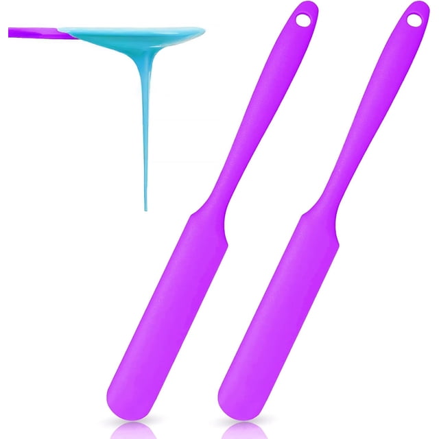 Non-stick Wax Spatulas Jar Spatulas Set, Hair Removal Waxing Applicator Easy to clean Reusable Scraper, Large Area Hard Wax Sticks for Body Use on Salon and Home Mixing Baking Scrapers (2 PCS, Purple)