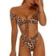 thumbnail image 1 of Bikini de fiesta en la playa Bikini con estampado de leopardo Traje de baño dividido para mujer, 1 of 7
