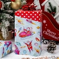 thumbnail image 5 of Christmas Reversible Wrapping Paper Roll for Kids - Santa on Rockets & Polka Dot, Space Theme Gift Wrap for Christmas, New Year Celebration, Holiday, Party - Mini Roll - 17 Inch x 33 Feet, 5 of 12