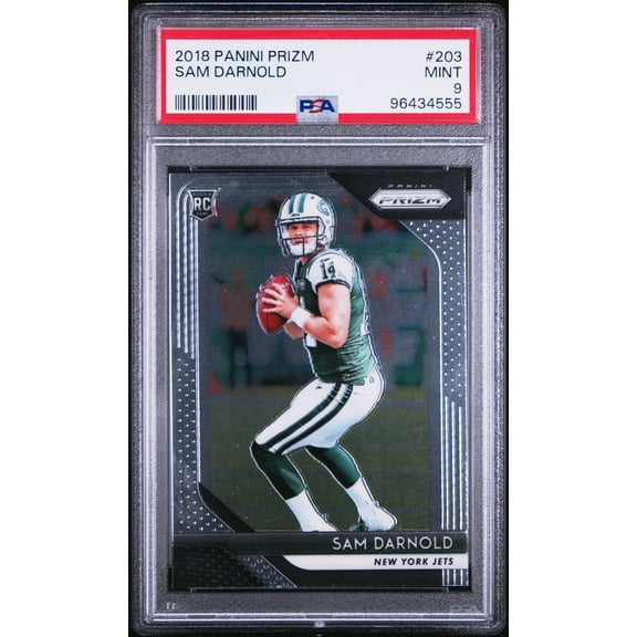 Sam Darnold 2018 Panini Prizm Football Rookie Card #203 Graded PSA 9 Cert #96434555