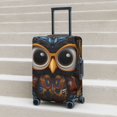 thumbnail image 5 of Uemuo Quirky Owl With Glasses Printed Washable Luggage Cover - Fashion Suitcase Protector Fits 18-32 Inch Luggage -X-Large, 5 of 9