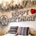thumbnail image 4 of Pancarta plateada con globos de feliz cumpleaños, banderines con letras de papel de aluminio de Mylar de 16 pulgadas, material ecológico reutilizable para niñas, niños y adultos, cumpleaños, dici, 4 of 5