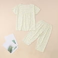 thumbnail image 2 of HCYSFG Womens Floral Pajama Sets 2 Piece Crewneck Short Sleeve Sleepwear Pullover Top Capri Pants Loose Fit Loungewear, 2 of 6