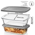 thumbnail image 4 of 1800ml/1.9Qt Large Rectangle Glass Bread Baking Dish with Lid, Handle, Stackable Microwave & Oven Safe Sealable Storage Pan, 4 of 12