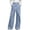 Light Blue, variant on OIOLOYJM Women's Wide Leg Wrap Pants Cotton Linen Button Front Elastic High Waisted Trousers Elegant Casual Beach Vacation Pants with Pockets Wine S