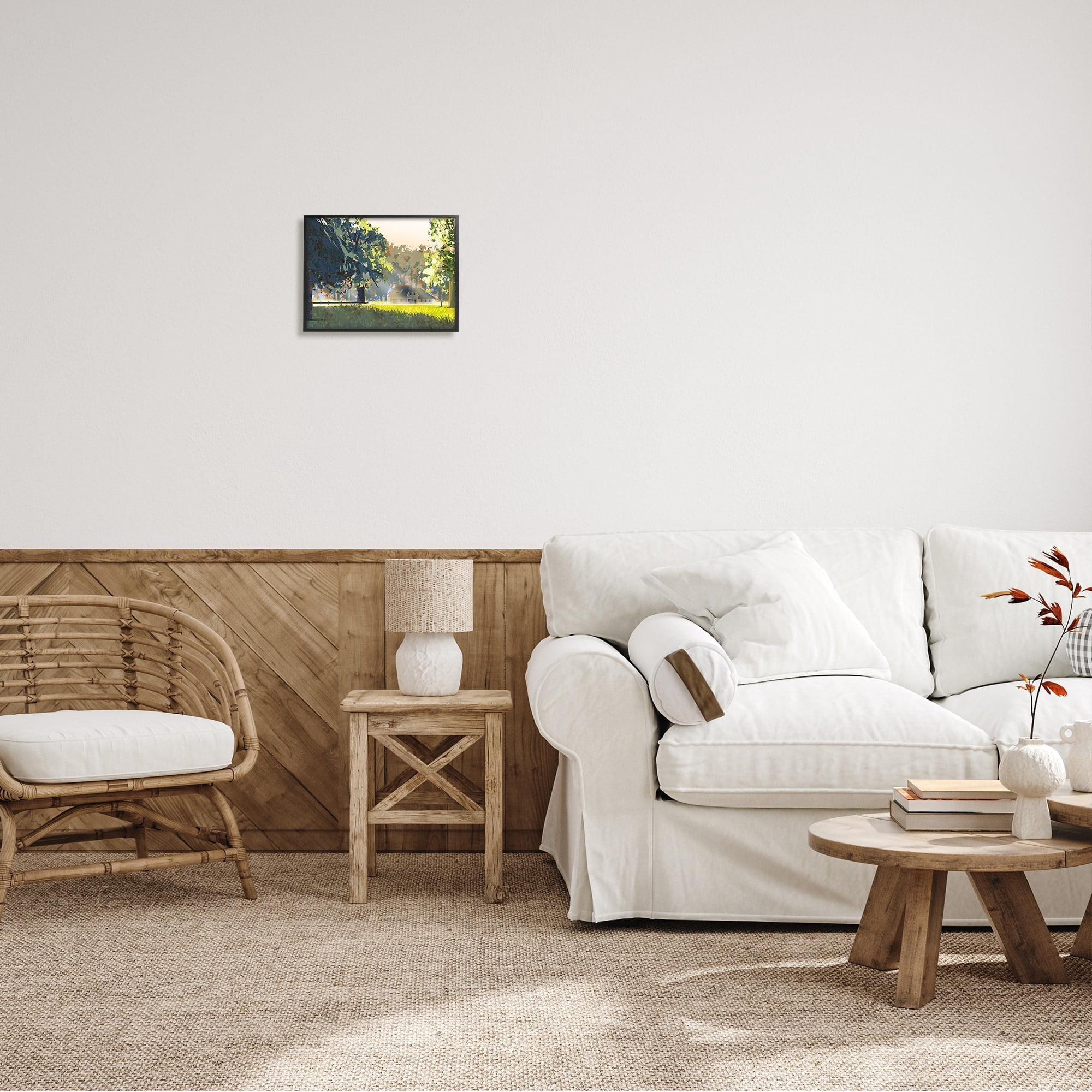 Stupell Industries Modern Cottage Home Landscape Geometric Shapes Abstract Trees, 20 x 16,Design by Ziwei Li