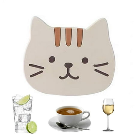 

Julam Cat Head Shape Coaster Funny Silicone Coasters for Cat Lovers as A Housewarming Gift Birthday Gift Secret Santas or Holiday Gift way
