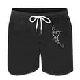thumbnail image 4 of lcziwo Mens Lightweight Sports Shorts Summer Casual Drawstring Elastic Waist Beach Shorts Fashion Heart Print 4 Inch Shorts with Pockets Sale of The Day Black XXL, 4 of 5