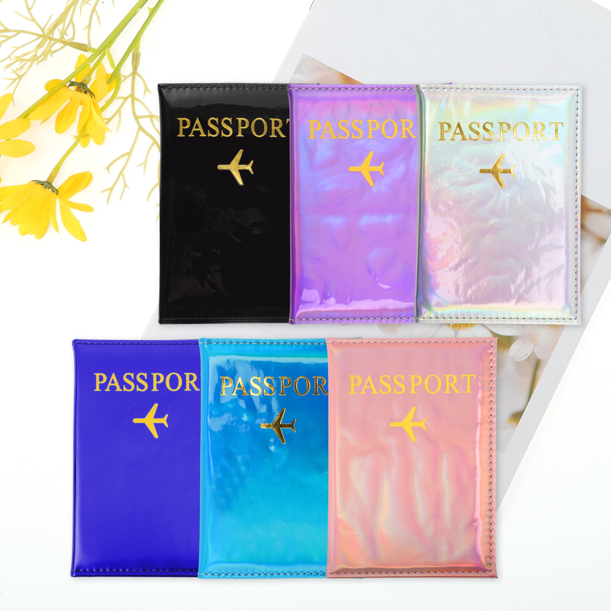Unique Bargains Glossy Passport Holder 1 Pc Purple