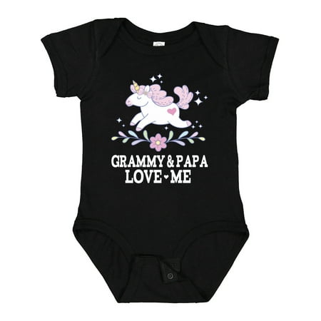 

Inktastic Grammy and Papa Love Me Unicorn Gift Baby Girl Bodysuit