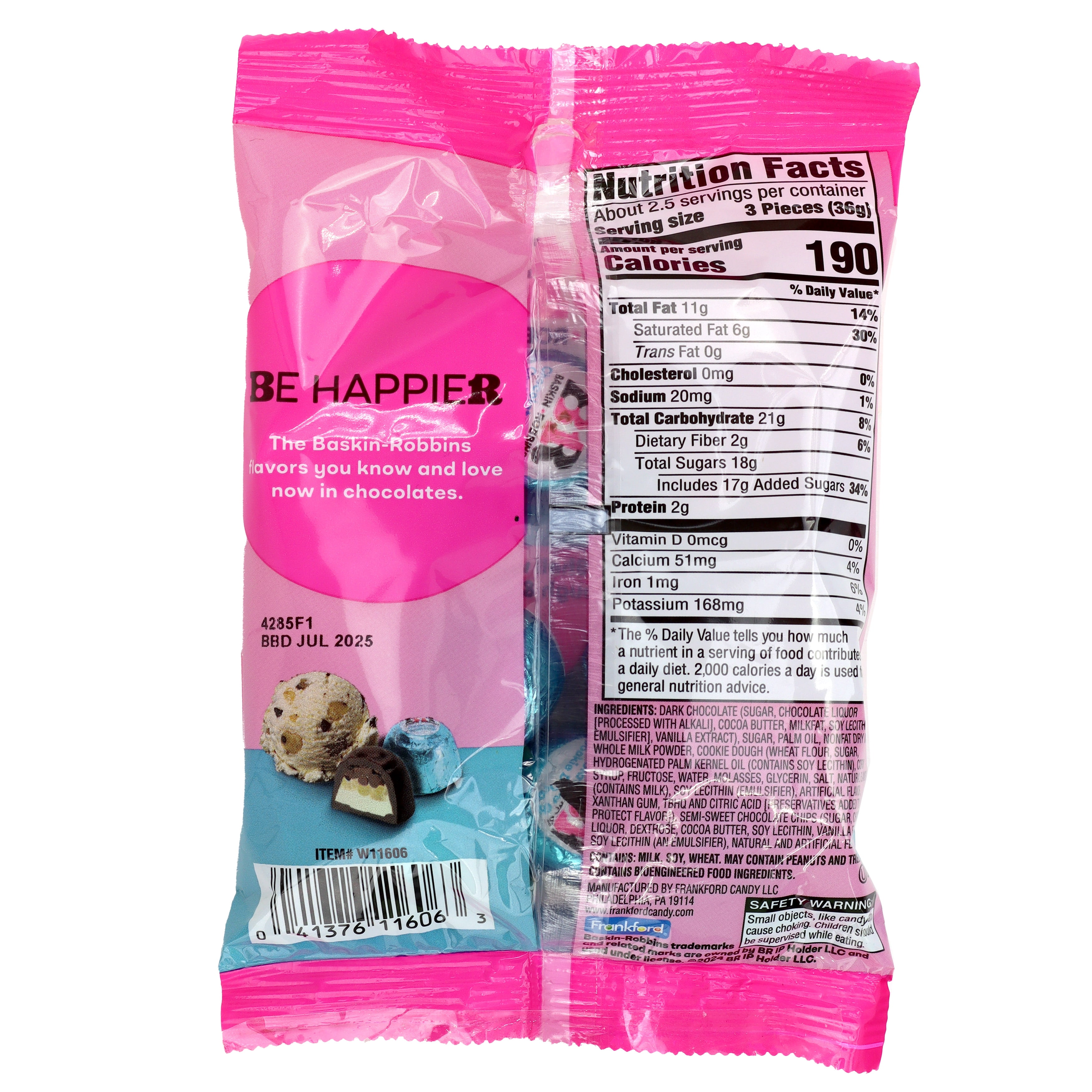 Frankford Baskin Robbins Chocolates, Cookie Dough, 3 Ounce Bag