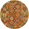 thumbnail image 1 of Ahgly Company Indoor Round Contemporary Caramel Brown Oriental Area Rugs, 5' Round, 1 of 6