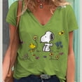thumbnail image 3 of Camisetas estéticas con cuello en V para mujer, camisetas con estampado gráfico de Snoopy de MINISO, camisetas de manga corta Harajuku Y2k, ropa femenina, top lindo, 3 of 5