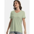 thumbnail image 2 of Women's Ultra-Soft V-Neck Short Sleeve Trendy Casual T-Shirt, 2 of 6