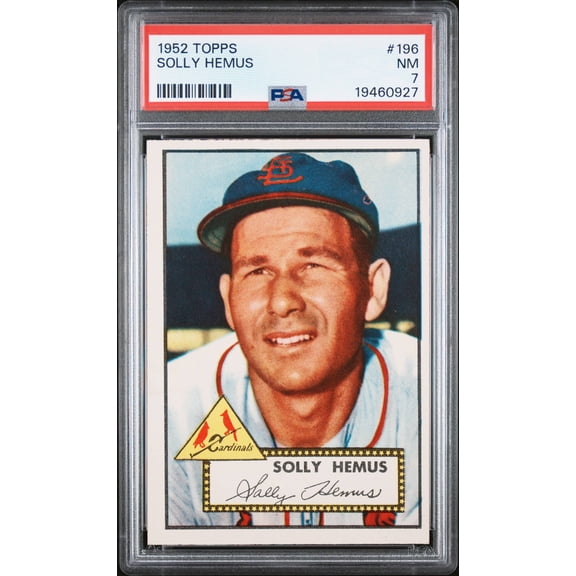 Graded 1952 Topps Solly Hemus PSA 7 Card #196 Baseball Card