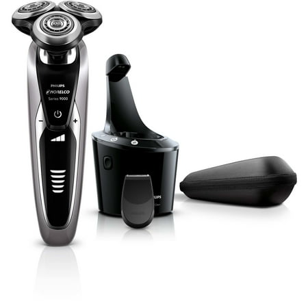 Philips Norelco 9300 Rechargeable Wet & Dry Electric Shaver with Smartclean, Travel Case, Click-On Precision Trimmer, S9311/84