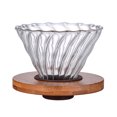 thumbnail image 3 of VONKY Modern Clear Glass Coffee Dripper Drop Over Funnel for Smooth Coffee Extraction Small Medium 1Set, 3 of 5