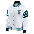 thumbnail image 2 of Women's WEAR by Erin Andrews White/Deep Sea Blue Seattle Kraken Full-Snap Fleece Sweatshirt Jacket, 2 of 6