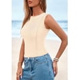 thumbnail image 4 of PRETTYGARDEN Tank Top for Women Summer Casual Sleeveless Ribbed Slim Fitted Basic Tee Shirts Spring Fashion Y2k Clothes, 4 of 10