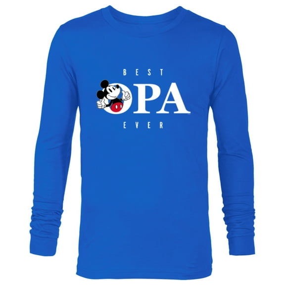 Disney Mickey Mouse Thumbs Up Best Opa Ever Father’s Day - Long Sleeve T-Shirt for Men - Customized-Navy
