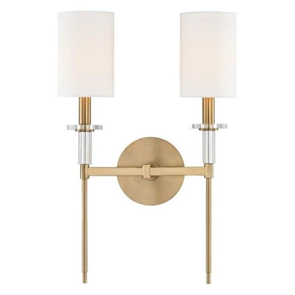Hudson Valley Lighting 8512-AGB Two Light Wall Sconce, 2, Aged Brass
