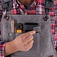 thumbnail image 3 of RIVECO Woodworking Apron for Men with Pockets for Tools and Accessories, Waxed Canvas Leather Shoulder Pads Workwear Grey Extra Large Size XXL to 5XL, 3 of 5