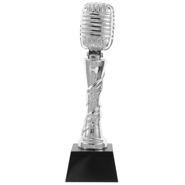 CIMAXIC Moulage de Microphone en Résine pour Fête, Trophée pour Compétition de Chant, Récompenses d'Appréciation Musicale et Décoration de Fête, Modèle de Trophée Accessoire,10.24"X2.95"X2.95 Pouces
