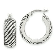 Primal Silver Sterling Silver Antiqued Hoop Earrings