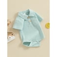 thumbnail image 3 of Bagilaanoe Newborn Baby Boys Summer Rompers Short Sleeve Bodysuits 3M 6M 12M Infant Casual One Piece Short Jumpsuit, 3 of 7
