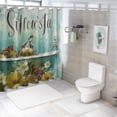 thumbnail image 7 of Orinice  Funny Get Naked Shower Curtain Sea Turtle and Yellow Duck in Bubble Bathtub Shower Curtain for Bathroom, Fabric Watercolor Navy Blue Bathtub Curtains Nautical Beach Theme Modern Art，  36x72, 7 of 7