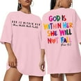 thumbnail image 4 of Alitao Graphic Tees T Shirts Oversized Shirts For Women Shirt Verse T Shirt God Is Within Her Tees Inspirational Tops Tshirts Shirts Summer Tops Pink 4XL, 4 of 8