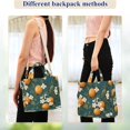 thumbnail image 4 of FORMRS Womens Corduroy Tote Bag Crossbody Shoulder Handbag with Pocket, Green Floral Orange, 4 of 7