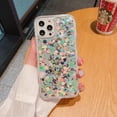 thumbnail image 4 of Sequins Bling Clear Phone Case Compatible with iPhone 13 Pro Max 6.7 inch Girly Women Mermaid Glitter Shining Confetti Sparkle Shockproof Soft Back Cover for iPhone 13 Promax,Green, 4 of 9