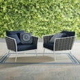 thumbnail image 3 of Modway Stance Armchair Outdoor Patio Aluminum Set of 2 in White Navy, 3 of 7