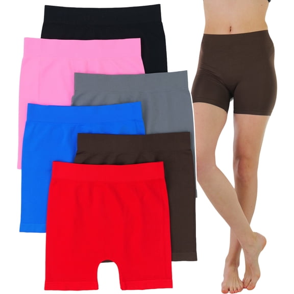 ToBeInStyle Women's 6 Pairs of Seamless Spandex Layering Under Skirts Modesty Shorts